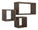 Set 3 Mensole Cubo da Parete Quadrato e Rettangolare in Fibra di Legno Tribù Noce