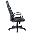 Sedia da Gaming Ergonomica in Similpelle Altezza Regolabile  Nera e Azzurra