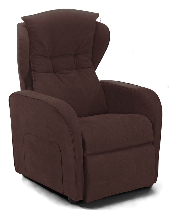 Poltrona Alzapersona Elettrica 2 Motori 75x108x85 cm in Tessuto Dispositivo Medico 1 Marrone prezzo