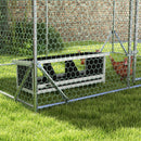 Nido per Galline 95x37x34 cm a 3 Aree con Base Rialzata e Tetto in Legno e Bitume Grigio      