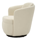 Poltrona Girevole Torino Crema 70x72x75 cm in Ferro e Compensato e Spugna e Poliestere Crema      