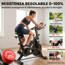 Cyclette 111,5x52,5x114,5 cm Stazionaria con APP Resistenza Magnetica 0-100% in Acciaio Nero      