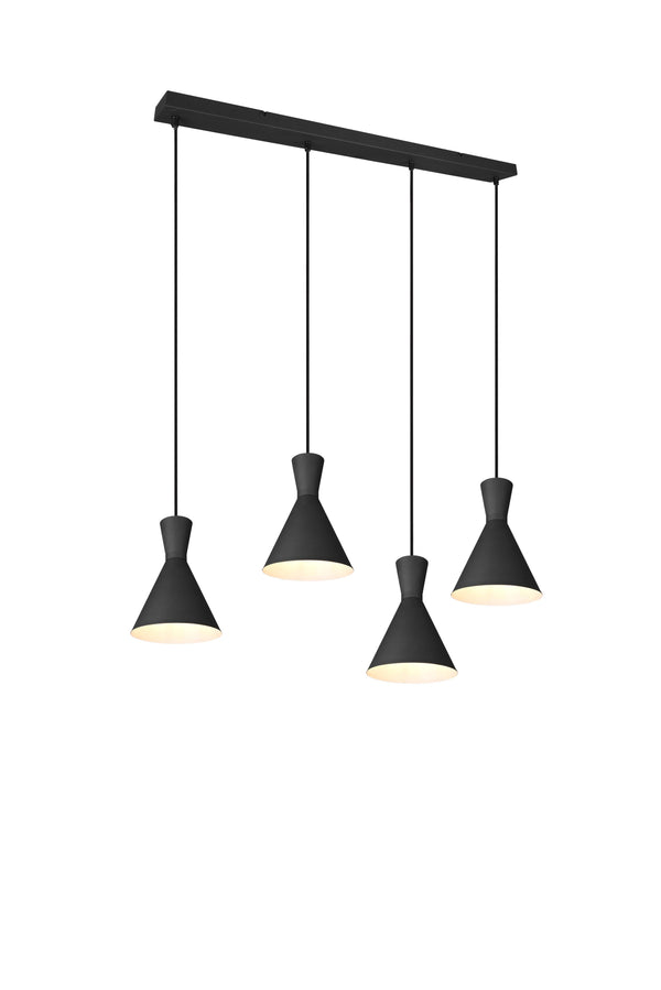 sconto Lampada a Sospensione da Interno E27 in Metallo Nero Opaco
