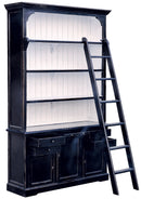 Mobile Libreria con Scaletta 3 Ante 4 Cassetti 4 Ripiani Nero