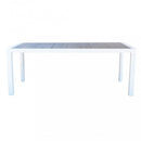 Tavolo Carson 195x90x74 h cm in Alluminio Bianco