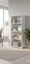 Libreria 4 Ripiani 60x30x130 cm in MDF Bianco