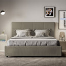 Letto Matrimoniale con Alzata Comoda Imbottito in Similpelle Mika Cappuccino Varie Misure