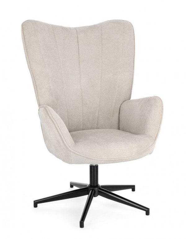 acquista Poltrona Soggiorno 69x72x106 cm Inas in Tessuto Beige
