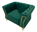 Poltrona Emy Verde con Cuscino 104x83x76 cm in Legno e Poliestere      