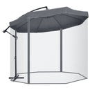 Ombrellone da Giardino 295x295x242 cm con Zanzariera e Base a Croce Grigio Scuro  