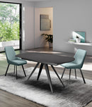 Tavolo Allungabile Kyoto 120 90x120/180x75 cm Top in Ceramica Gambe in Metallo Grigio Scuro