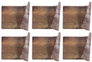 Set 6 Tovagliette Double Face 45x30x0,5 cm  in Plastica VdE Tivoli 1996 Wood Vintage