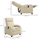 Poltrona Relax Massaggiante 68x88x98 cm con Telecomando in Similpelle Crema