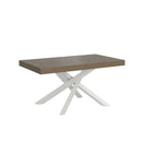 Tavolo Allungabile 160-264x90x77 cm Volantis Tortora Telaio Bianco 