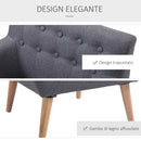 Poltrona Stile Nordico in Tessuto Grigio Chiaro 68x58.5x76 cm 