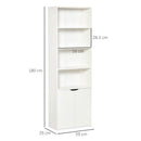 Libreria Moderna 4 Ripiani 59x29x180 cm con Armadietto a 2 Ante in Legno Bianco
