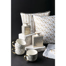 Bottiglia per Profumatore Ambiente 9x5,5x13,2 cm 300 ml in Ceramica VdE Tivoli 1996 Charleston Bianco/Oro