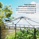 Copertura per Gazebo da Giardino 244x152 cm a 2 Livelli in Poliestere 160gsm Grigio Chiaro   