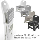 Sgabello Multiuso 32x25x42H cm Sedia con Schienale Salvaspazio Pieghevole in PU Colori Assortiti      