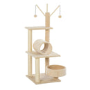 Tiragraffi Multiattività per Gatti in Legno Sisal 40x40x121 cm  Beige
