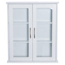 Armadietto Portaoggetti da Parete per Bagno e Cucina 3 Ripiani in Legno Bianco 53.5x16x62.5 cm 