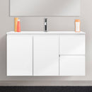 Mobile Bagno Sospeso 90 cm Lavabo 2 Ante 2 Cassetti Rizzetti Venice Bianco Lucido