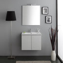 Mobile Bagno Sospeso 60 cm Lavabo 2 Ante + LED 30 cm Rizzetti Gibson Bianco