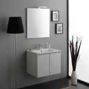 Mobile Bagno Sospeso 60 cm Lavabo 2 Ante + LED 30 cm Rizzetti Gibson Bianco