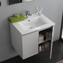 Mobile Bagno Sospeso 60 cm Lavabo 2 Ante + LED 30 cm Rizzetti Gibson Bianco