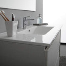 Mobile Bagno Sospeso 100 cm Lavabo 2 Cassetti + LED 30 cm Rizzetti Santos Plus Bianco Lucido