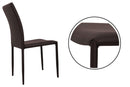 Set da 6 Sedie con Rivestimento in Cuoio Rigenerato Rizzetti Vanity Fango