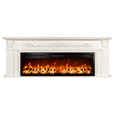 Camino Elettrico da Pavimento 70x190x27 cm Effetto Fiamma 1500W Bella & Tanzania