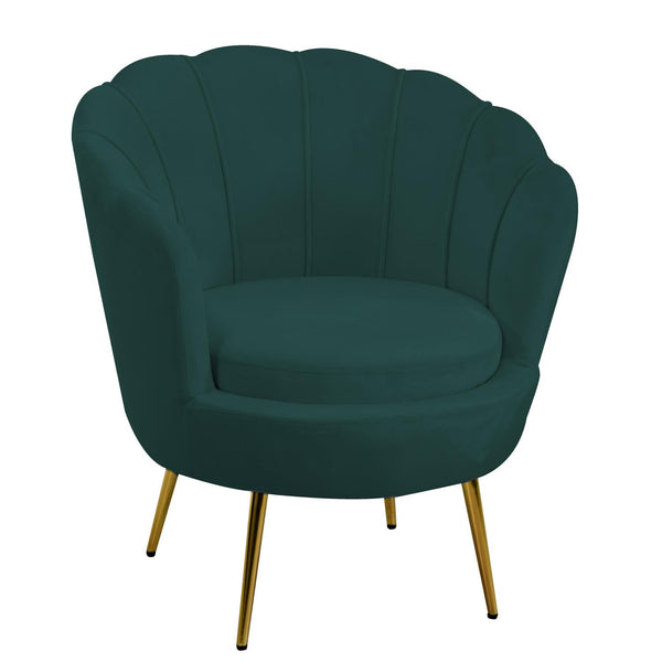 prezzo Poltrona Imbottita 73x72xh49/77 cm in Tessuto Velluto Tulipan Blu Petrolio