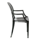 Set 4 Sedie con Braccioli 54x48,5x92 cm in Policarbonato da Interno Elizabet Grigio Fume