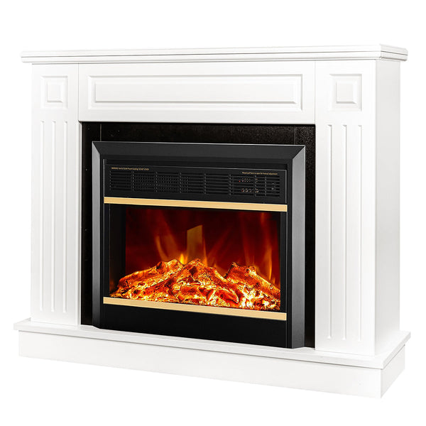 Camino Elettrico da Pavimento 85x110x27 cm Effetto Fiamma 1500W Tiffany & Mars Bianco acquista