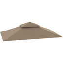 Copertura per Gazebo da Giardino 244x152 cm a 2 Livelli in Poliestere 160gsm Cachi    