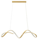Lampadario LED Uter Oro 80x20x120 cm in Alluminio e Ferro e PVC Nero e Bianco      