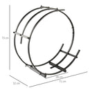 Portalegna per Camino 71x32x73 cm in Ferro Battuto  Nera