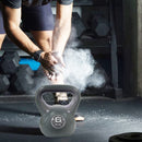 Kettlebell Attrezzo Fitness Peso in Ghisa da 6 kg con Impugnatura Ergonomica Grigio e Nero      