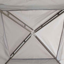 Gazebo da Giardino 3x3 m con Zanzariera Doppio Tetto e 8 Fori in Acciaio e Poliestere Grigio      