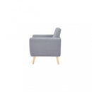 Poltrona Burton 84x79x86 h cm in Tessuto Grigio chiaro