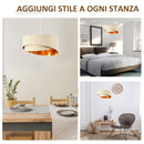 Lampadario a Soffitto Moderno a Sospensione E27 Ø50x136 cm  Beige e Oro