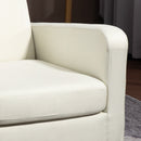 Poltrona Moderna da Camera con Braccioli 66x72x74 cm in Tessuto Crema