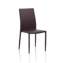 Set 4 Sedie 43,5x46,5x90,5 cm in Similpelle Marrone