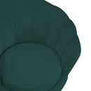Poltrona Imbottita 73x72xh49/77 cm in Tessuto Velluto Tulipan Blu Petrolio