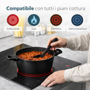 Set 11 Pezzi Batteria di Pentole Serena con 3 Mestoli in Alluminio Pressofuso Nero      