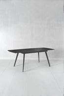 Tavolo Allungabile Nicolas 90x140/200x76 cm Top in Gres Marmo Nero