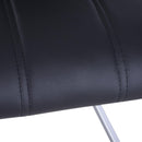 Set 2 Sedie Design Moderno in Metallo con Rivestimento in Pelle PU Nero 