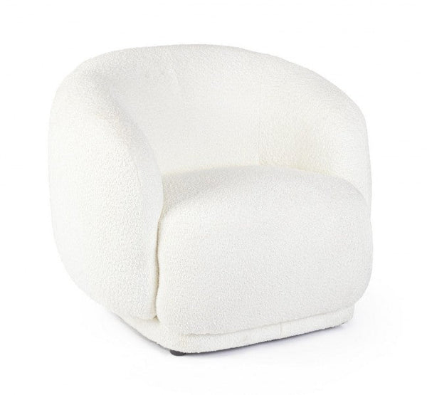 Poltrona Soggiorno 93x87x73 cm Tecla in Bouclè Bianco acquista