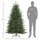 Albero di Natale Artificiale 180 cm 1821 Rami Base in Metallo Verde 